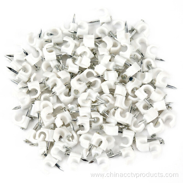 Plastic White Circle Electric Wire Cable Clips